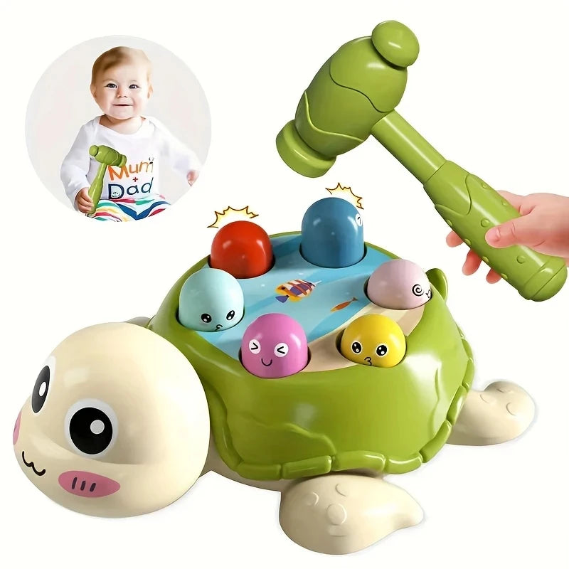 Montessori Hammer Turtle Toy – Colorful Interactive Learning Game for Babies & Toddlers - Kid Zone