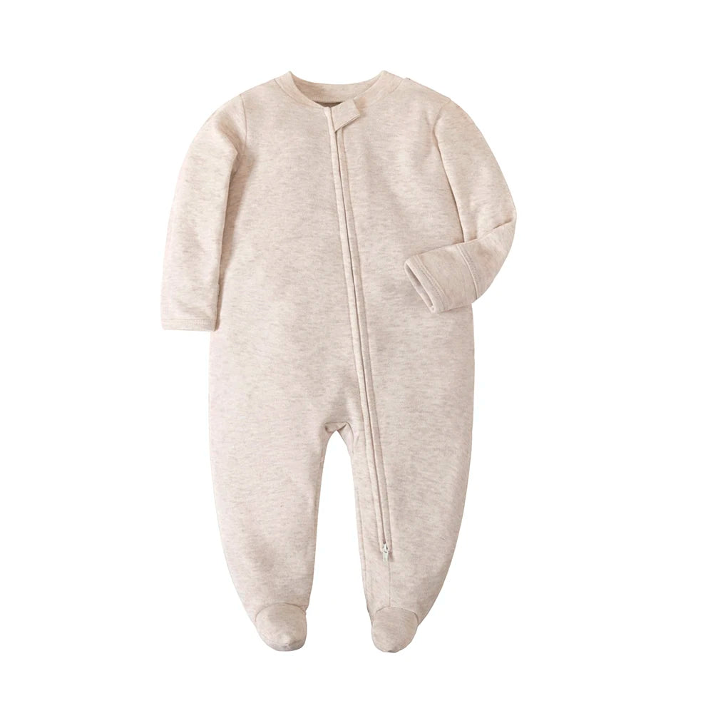 Organic Newborn Clothes – Soft Cotton Zip-Up Baby Bodysuit - Kid Zone