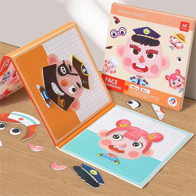 3-in-1 Magnetic Puzzle Set with Montessori Activity Book - Kid Zone