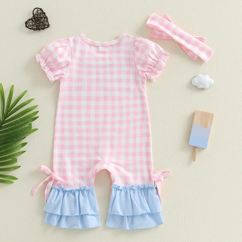 Summer Baby Girl Outfit with Matching Headband – Cute Baby Girl Clothes - Kid Zone