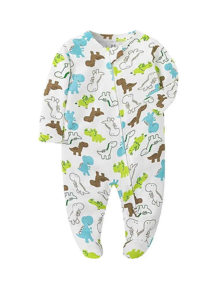 Organic Newborn Clothes – Soft Cotton Zip-Up Baby Bodysuit - Kid Zone