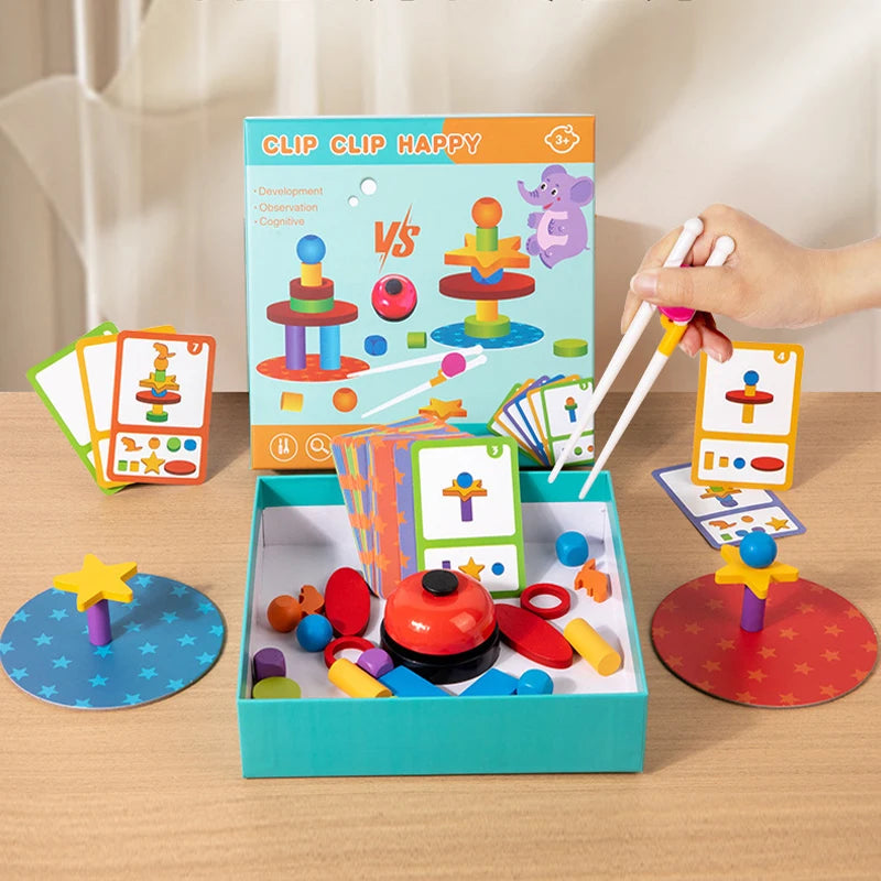 Wooden Balance & Speed Challenge Game – Chopstick Coordination Race - Kid Zone