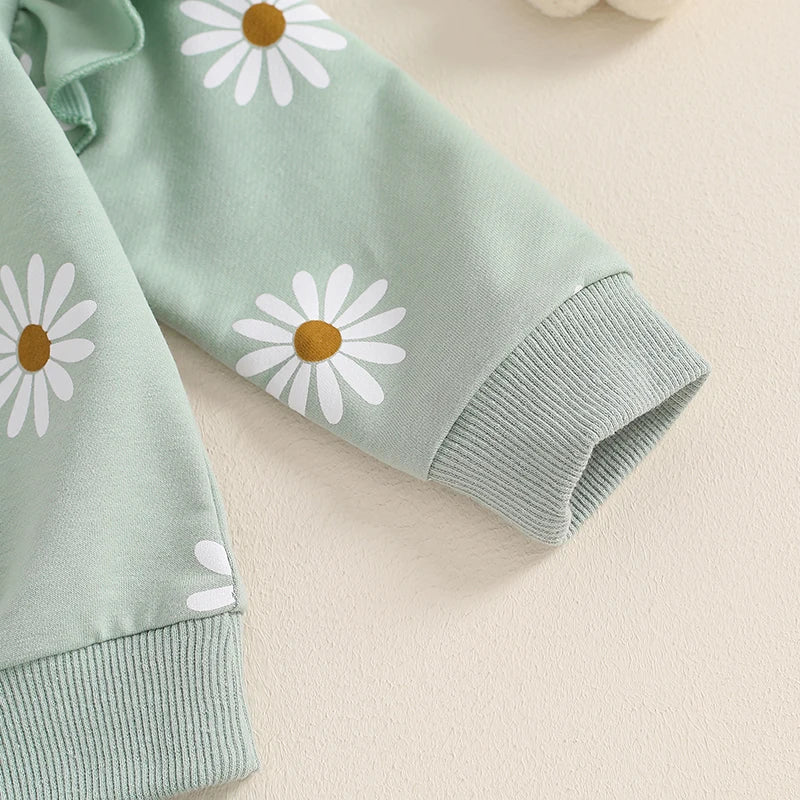 Cute Baby Girl Clothes – 2-Piece Floral Sweatshirt Set - Kid Zone