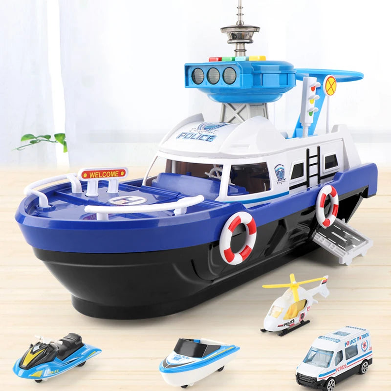 Kids Simulation Ships & Cars Set – Mini Vehicles with Momentum Play - Kid Zone