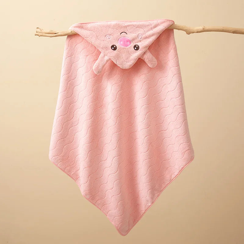 Warm Clothes for Newborn – Soft Coral Fleece Cartoon Baby Bathrobe - Kid Zone