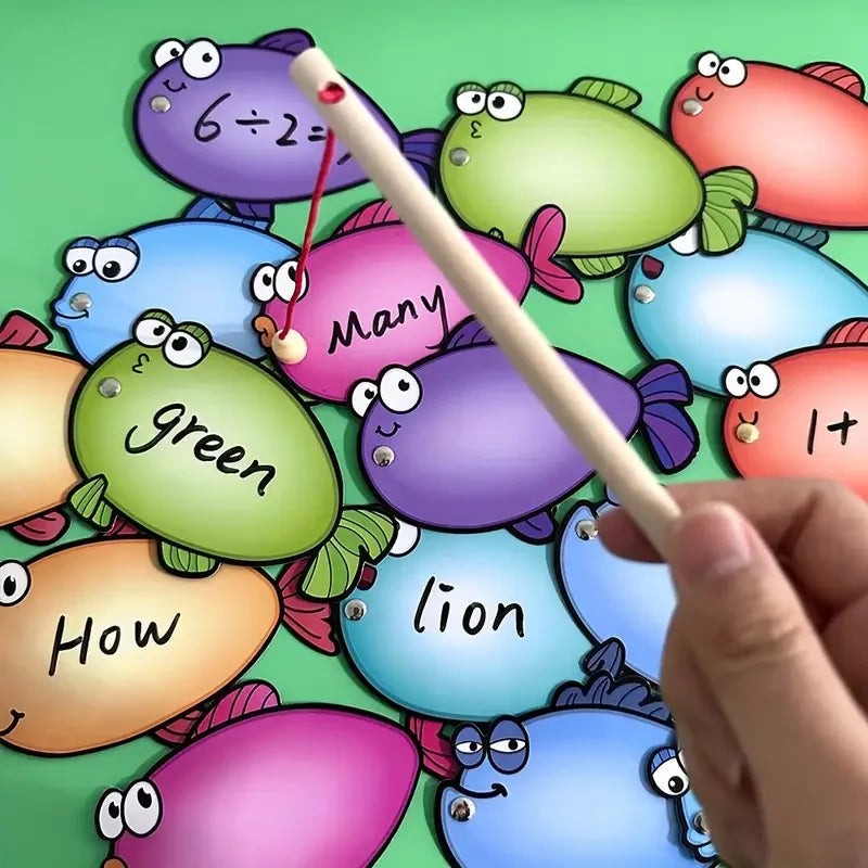 Montessori Magnetic Fishing Learning Game – Educational Sight Word & Letter Activity for Kids - Kid Zone