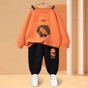 Baby Boy Fall Clothes – Cartoon Bear Sweatshirt & Pants Set - Kid Zone