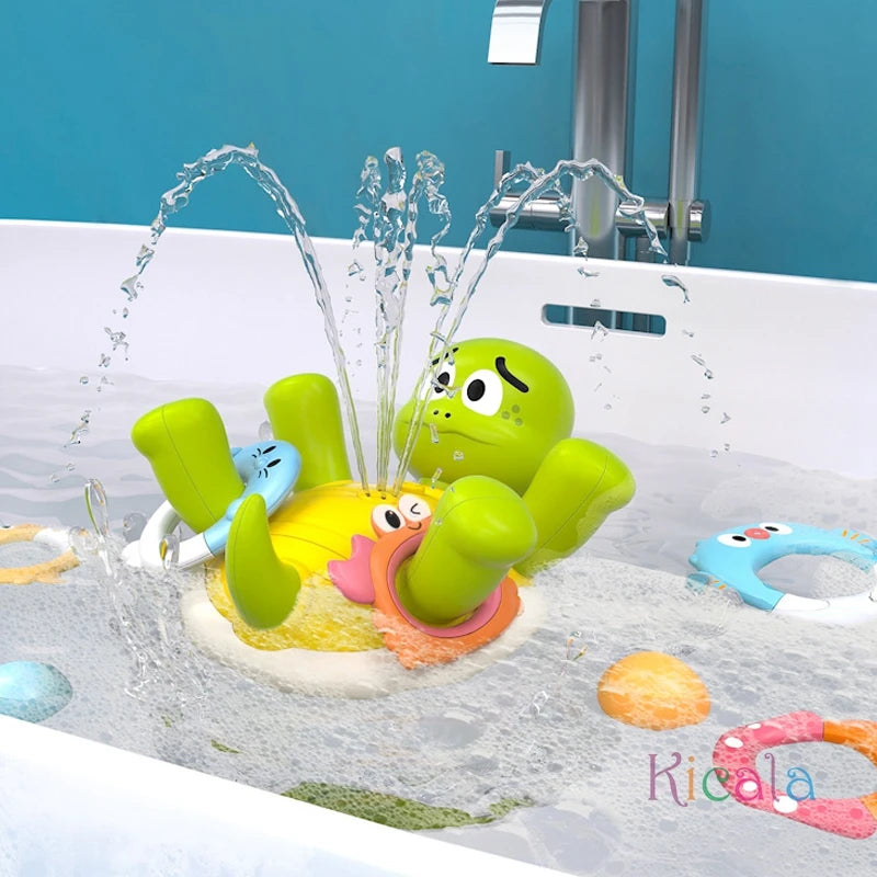 Spinning Turtle Bath Toy – Floating Water-Spray Fun for Babies & Kids - Kid Zone