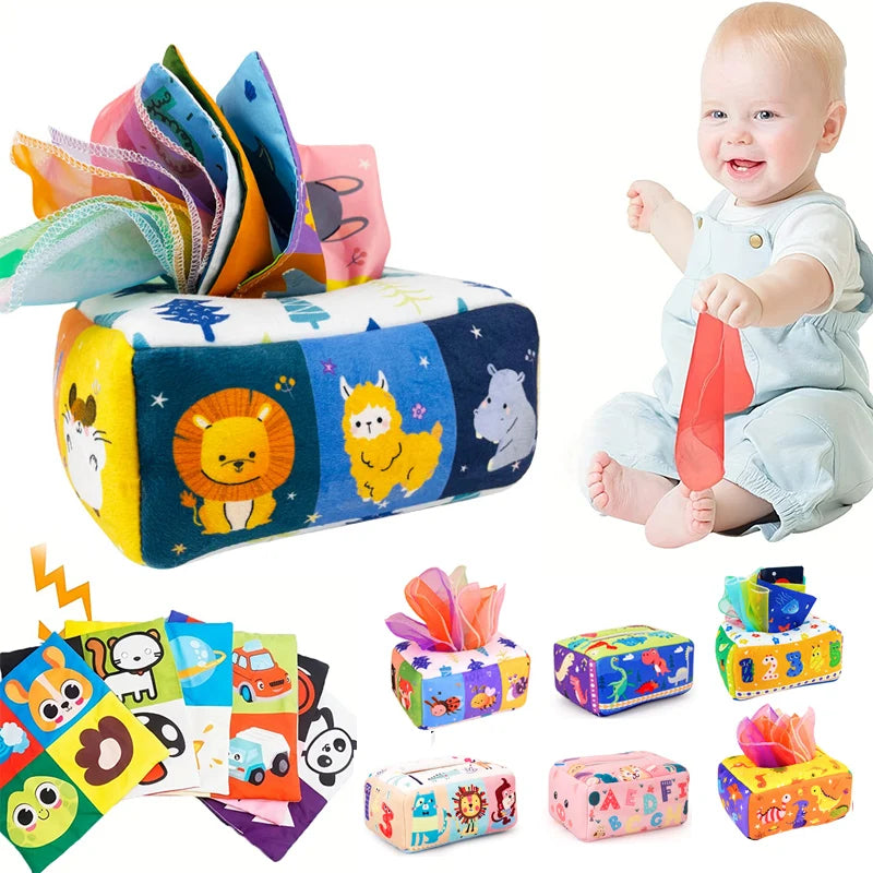 Montessori Tissue Box Toy – Sensory Learning Activity for Babies & Toddlers - Kid Zone