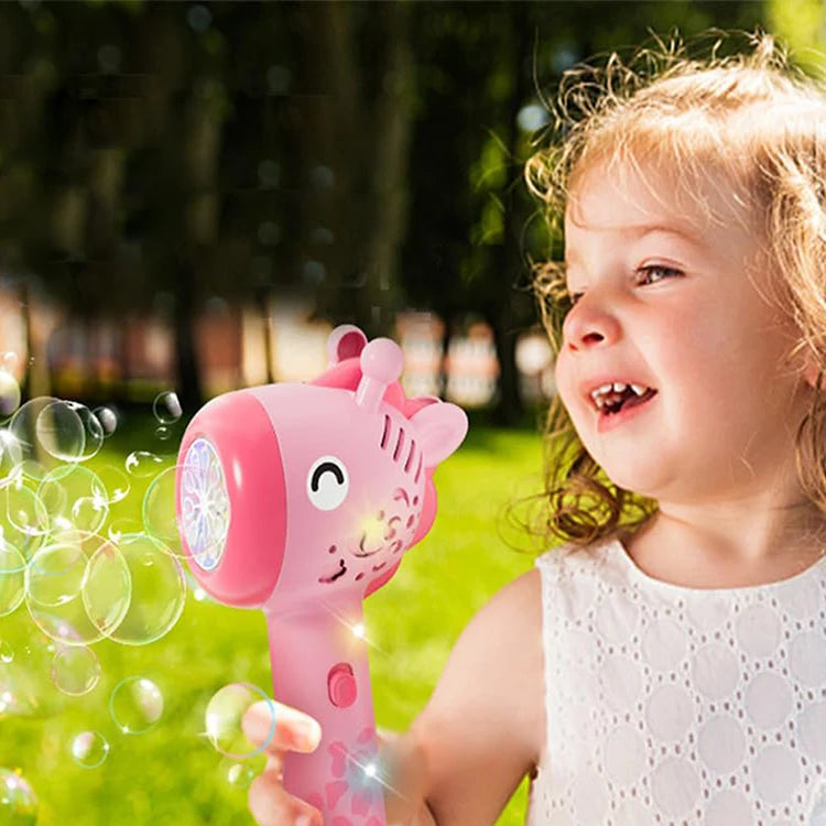 Giraffe Light-Up Bubble Machine – LED Bubble Blower for Kids - Kid Zone