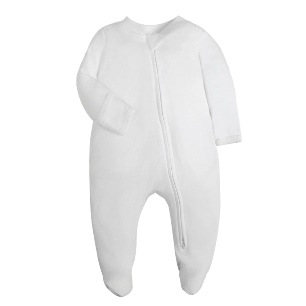Organic Newborn Clothes – Soft Cotton Zip-Up Baby Bodysuit - Kid Zone
