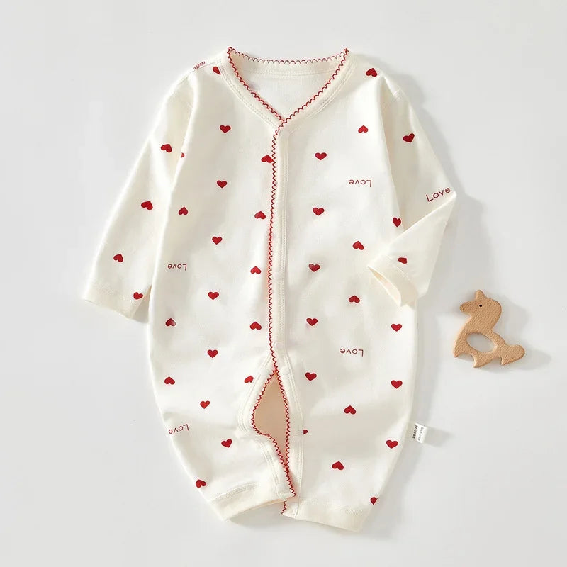Newborn Baby Girl Clothes – Long-Sleeve Cotton Romper with Cute Fall Print - Kid Zone