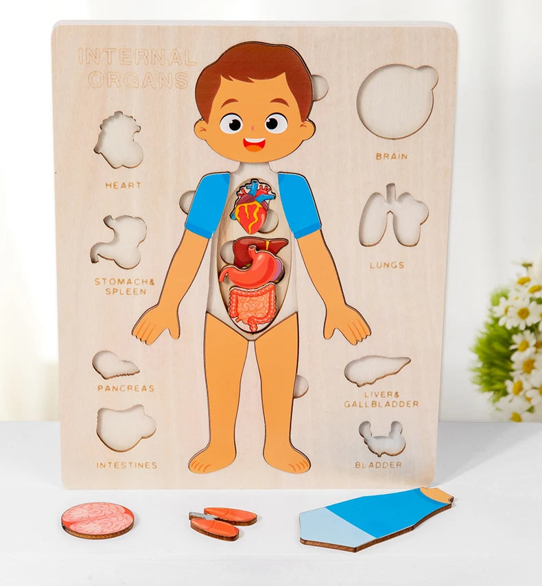 Montessori Wooden Puzzle for Kids – Early Learning Educational Toy - Kid Zone