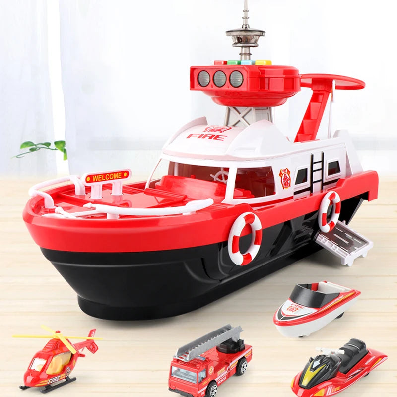 Kids Simulation Ships & Cars Set – Mini Vehicles with Momentum Play - Kid Zone