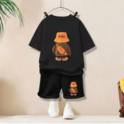 Cute Baby Boy Clothes – Summer Bear Print T-Shirt & Shorts Set - Kid Zone