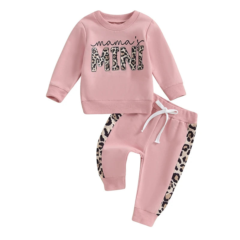 Little girls' fall set - long-sleeved sweater with suspender pants