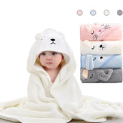 Warm Clothes for Newborn – Soft Coral Fleece Cartoon Baby Bathrobe - Kid Zone