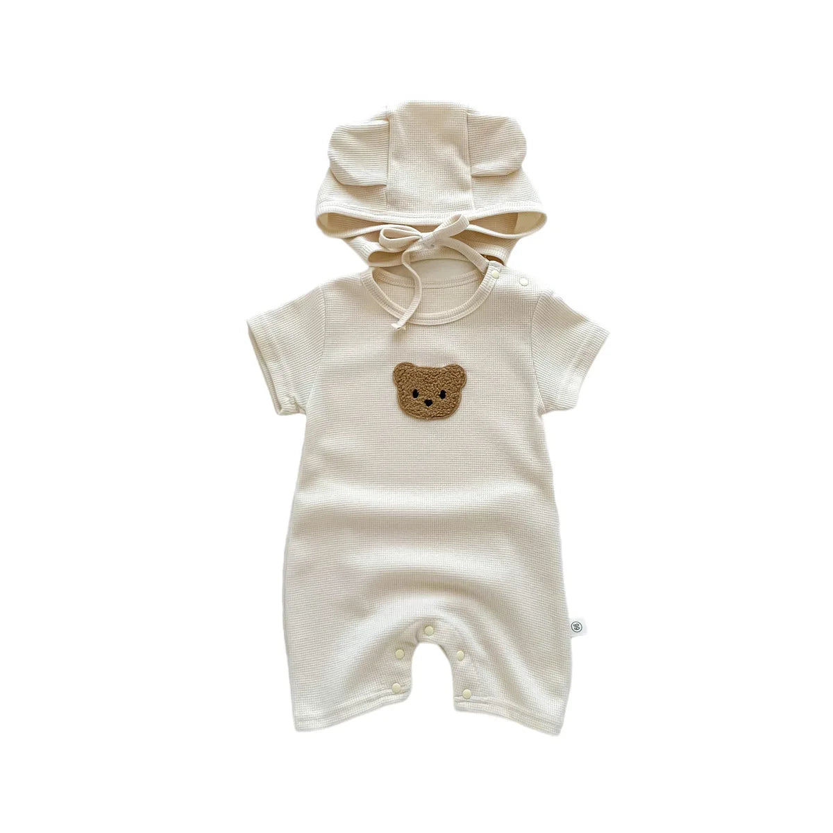 Baby Bear Cotton Jumpsuit with Ear Hood – Cute Newborn & Infant Summer Outfit - Kid Zone