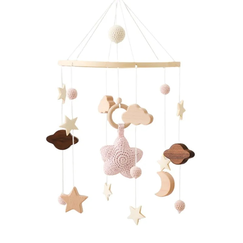 Dreamy Baby Wooden Crib Mobile – Soft Visual & Musical Hanging Toy for Newborns - Kid Zone