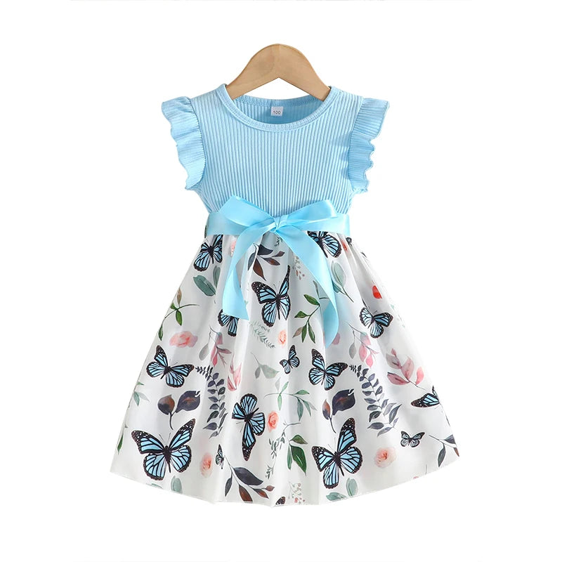 Trendy Baby Girl Clothes – Multicolor Butterfly Dress - Kid Zone
