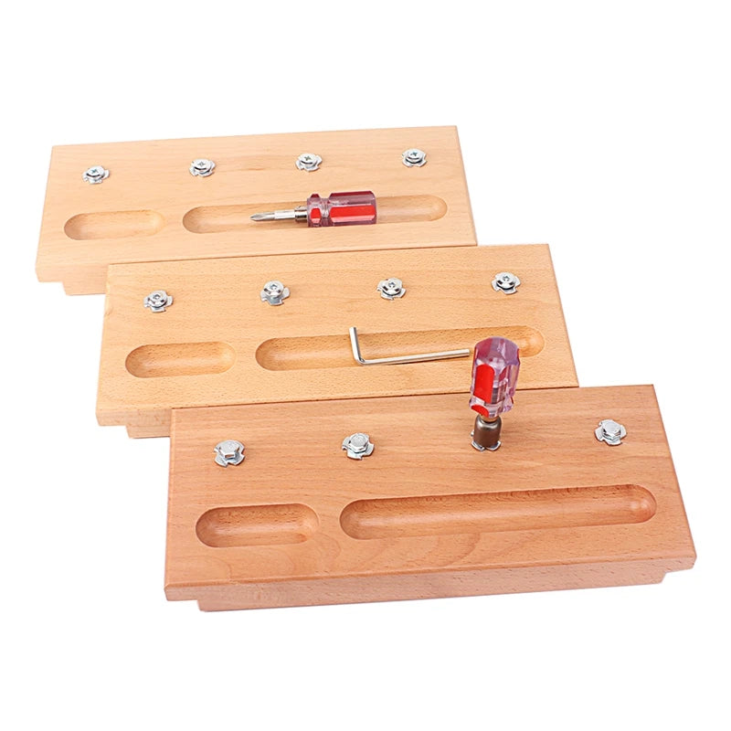 Montessori Wooden Nuts & Bolts Fine Motor Skill Tool | Montessori Educational Toys - Kid Zone