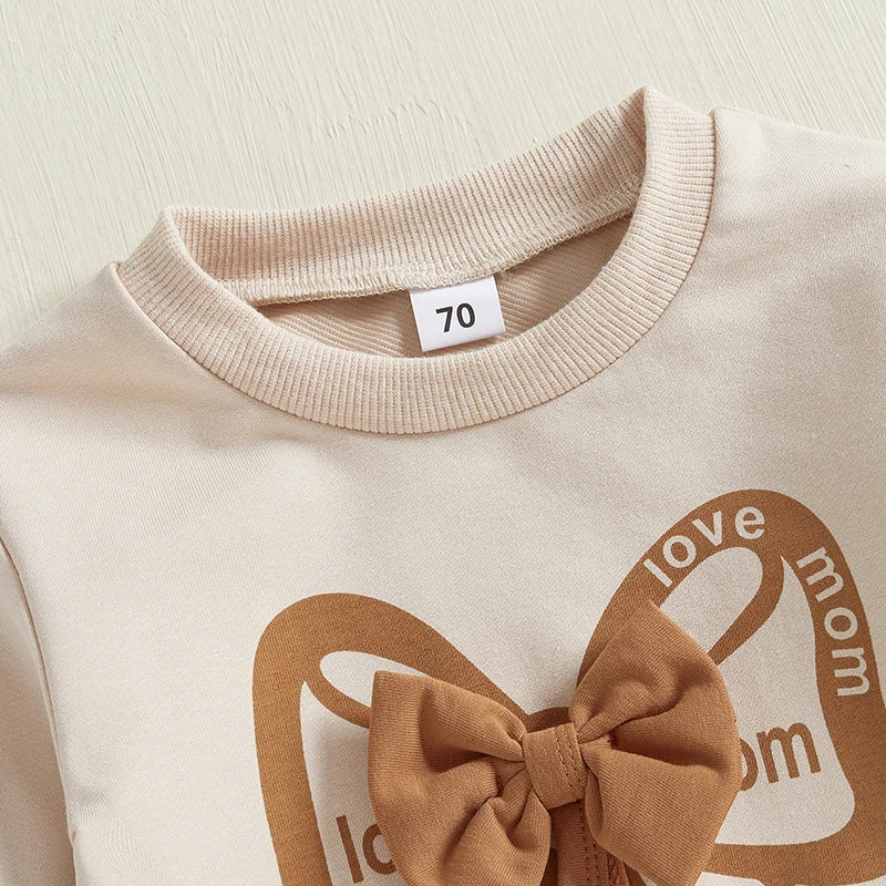 Trendy Baby Girl Clothes – 2-Piece Bow Sweatshirt Set - Kid Zone