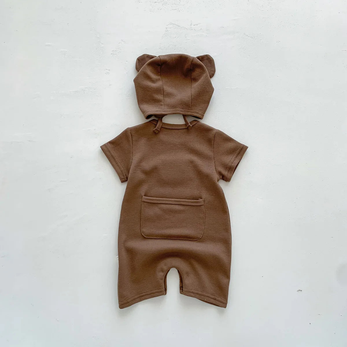 Baby Bear Cotton Jumpsuit with Ear Hood – Cute Newborn & Infant Summer Outfit - Kid Zone