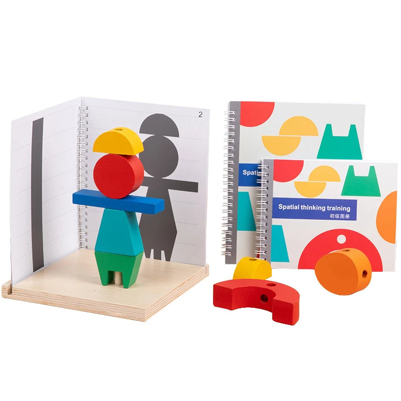 3D Wooden Blocks Puzzle Set – Montessori Wooden Educational Toys for Kids - Kid Zone