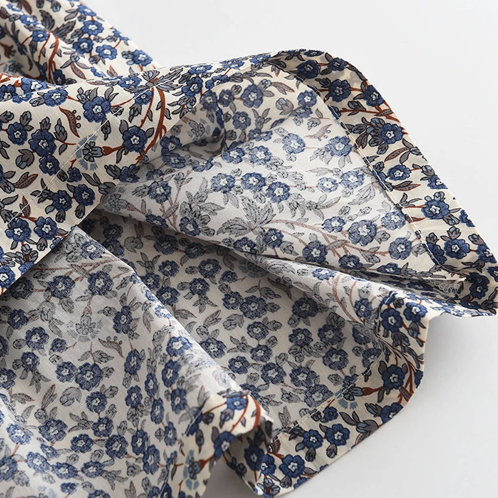 فستان بناتي خريفي بياقة بيتر بان