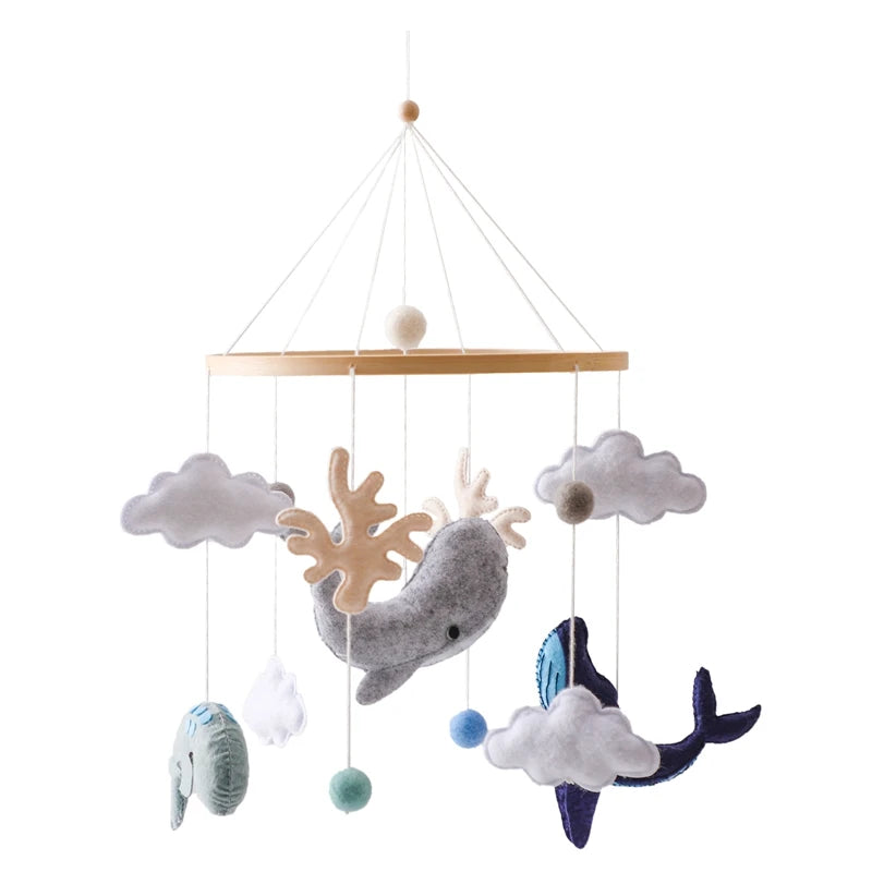 Dreamy Baby Wooden Crib Mobile – Soft Visual & Musical Hanging Toy for Newborns - Kid Zone