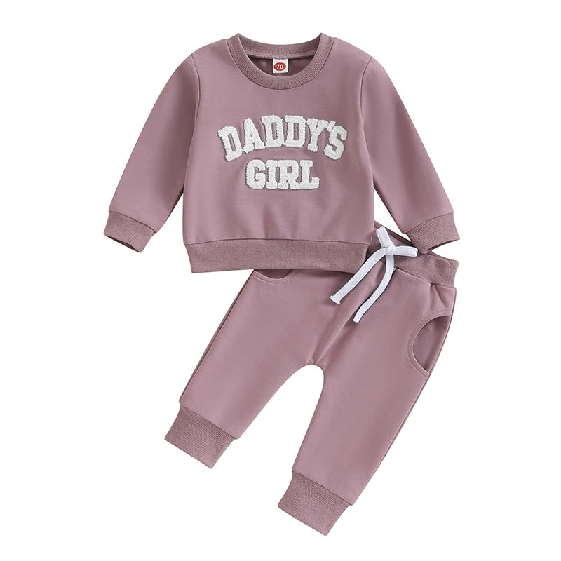 Baby Girl Boutique Clothes – 2-Piece Embroidered Sweatshirt Set - Kid Zone