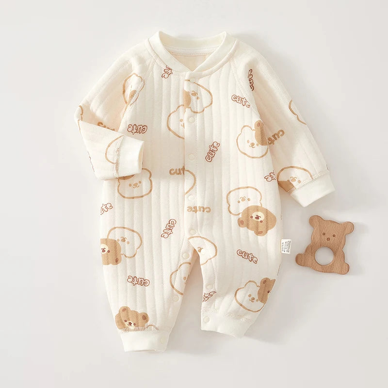 Newborn Winter Clothes – Soft Baby Bodysuit with Cute Print - Kid Zone