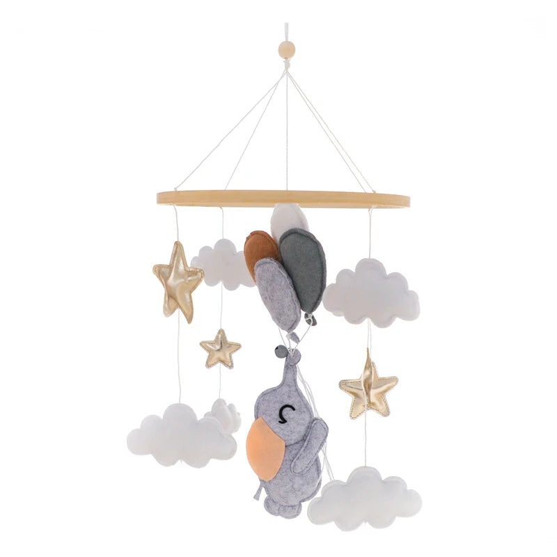 Dreamy Baby Wooden Crib Mobile – Soft Visual & Musical Hanging Toy for Newborns - Kid Zone