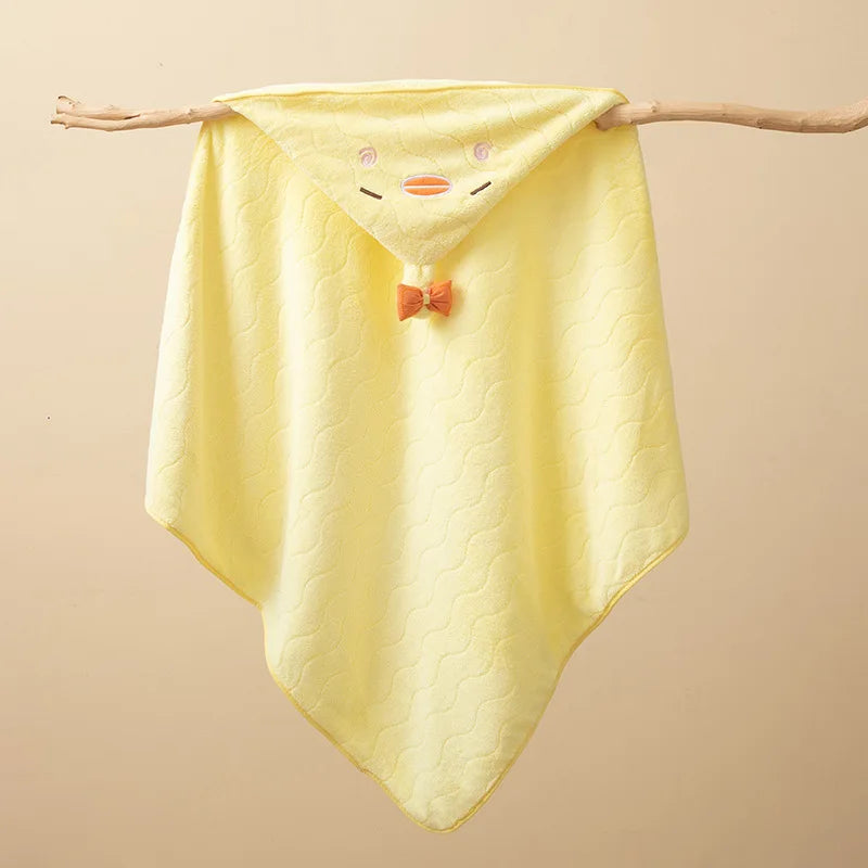 Warm Clothes for Newborn – Soft Coral Fleece Cartoon Baby Bathrobe - Kid Zone