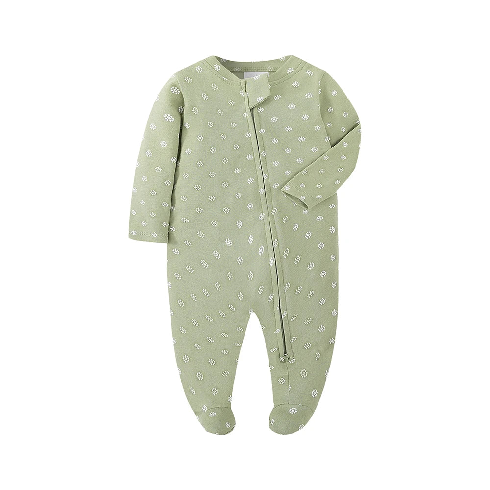 Wubby Sleep – Long Zipper Newborn Cotton Pajama | Soft Newborn Sleepwear - Kid Zone