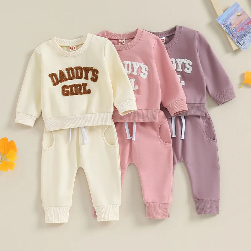 Baby Girl Boutique Clothes – 2-Piece Embroidered Sweatshirt Set - Kid Zone