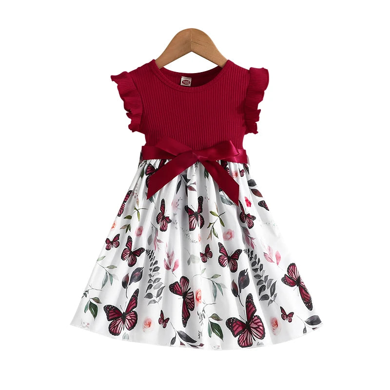 Trendy Baby Girl Clothes – Multicolor Butterfly Dress - Kid Zone