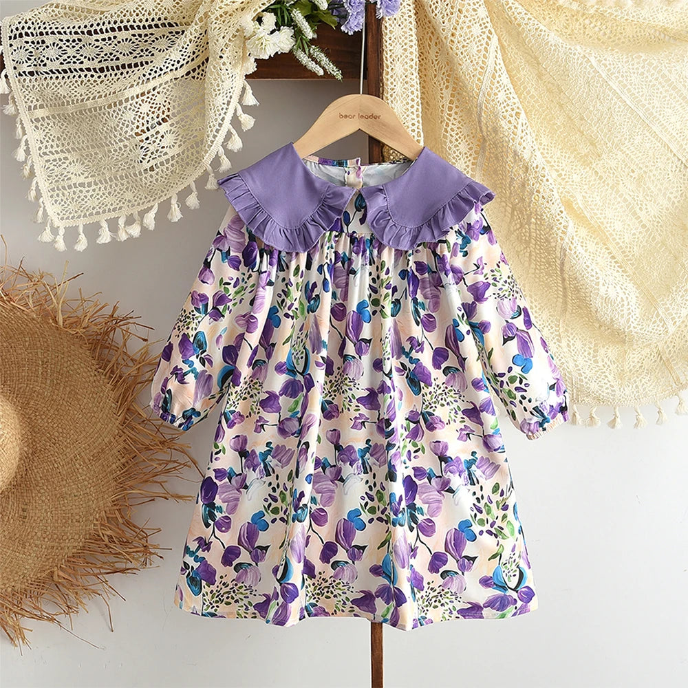 Vintage Baby Girl Clothes – Fall Peter Pan Collar Dress - Kid Zone