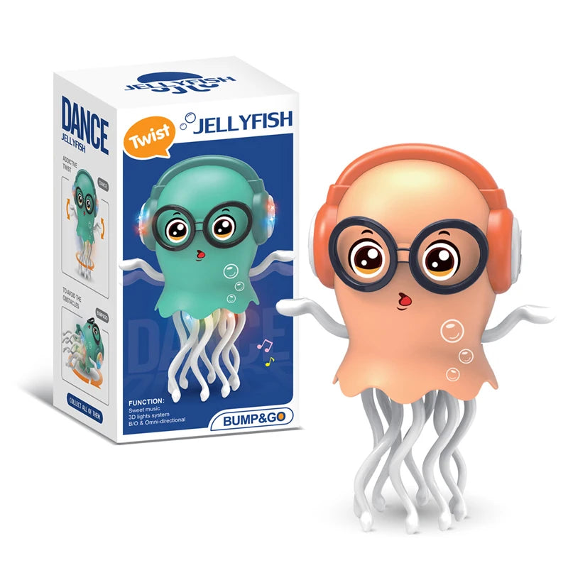 Musical Dancing Jellyfish Toy – Interactive LED Movement Toy with Smart Obstacle Sensor - Kid Zone