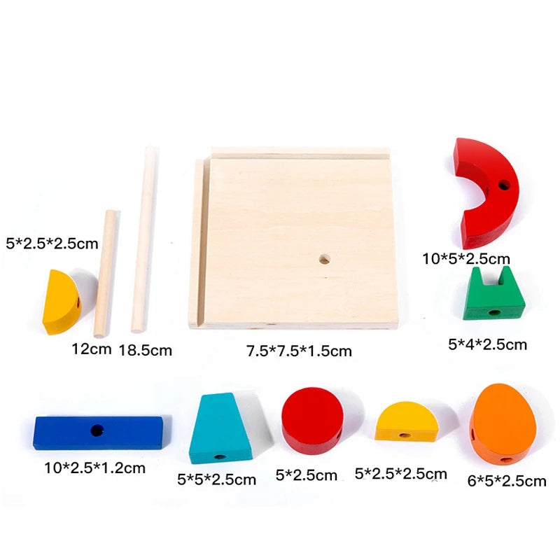 3D Wooden Blocks Puzzle Set – Montessori Wooden Educational Toys for Kids - Kid Zone