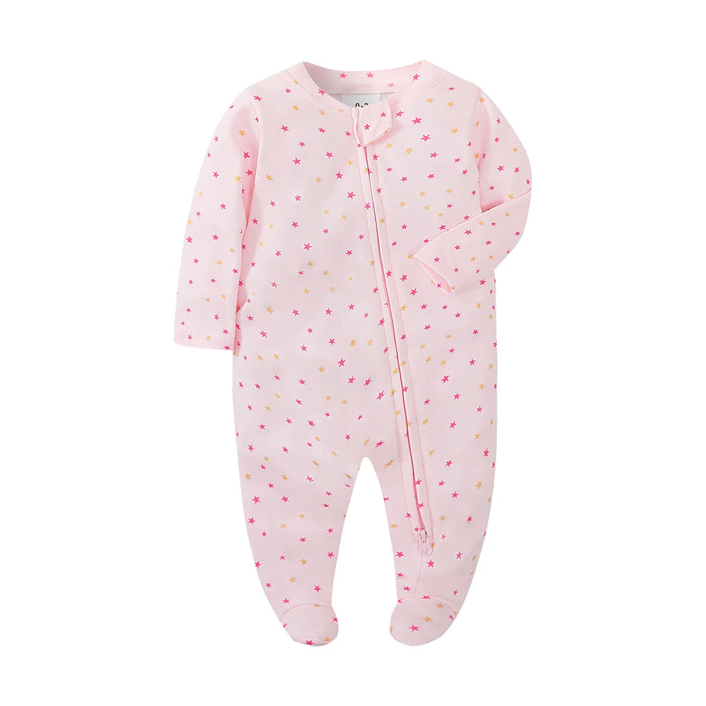 Wubby Sleep – Long Zipper Newborn Cotton Pajama | Soft Newborn Sleepwear - Kid Zone
