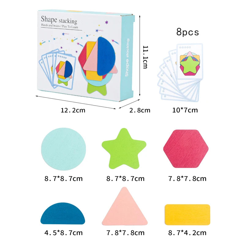 Geometry Shape Stacking Toy – Montessori Early Learning Game - Kid Zone