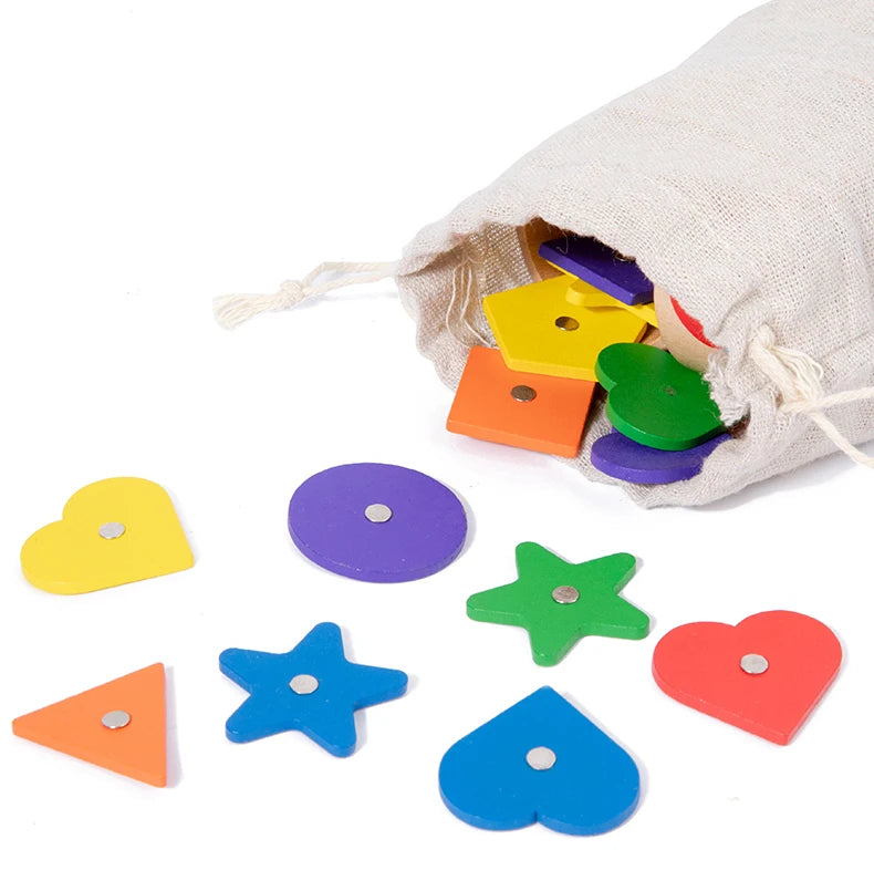 Montessori Magnetic Fishing & Sorting Wooden Toy – Educational Color & Shape Matching Game for Kids - Kid Zone