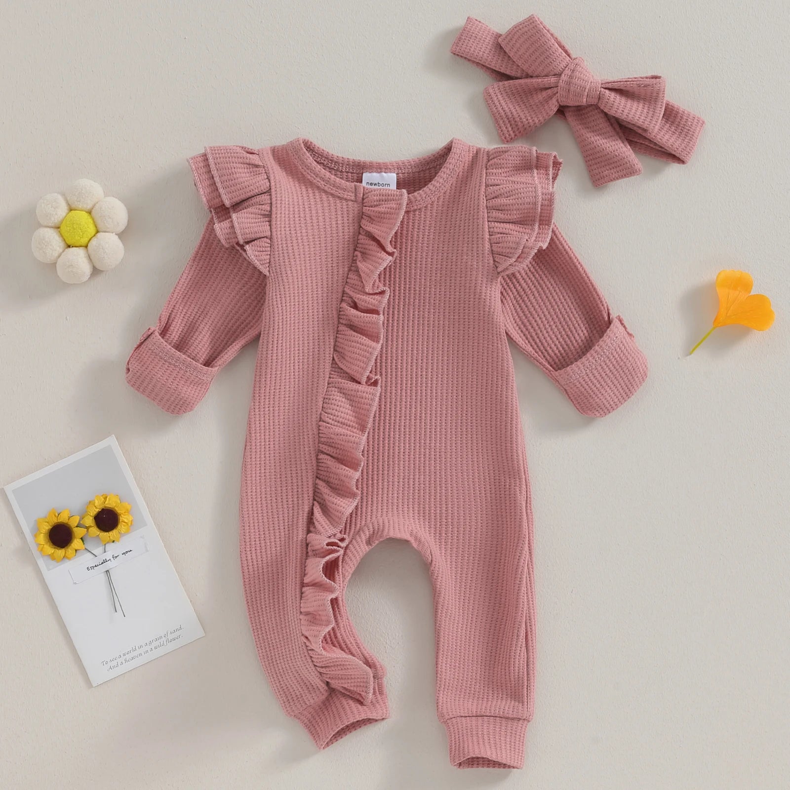 Lily Cute – Newborn Baby Girl Bow Jumpsuit | Soft Cotton Infant Clothes - Kid Zone