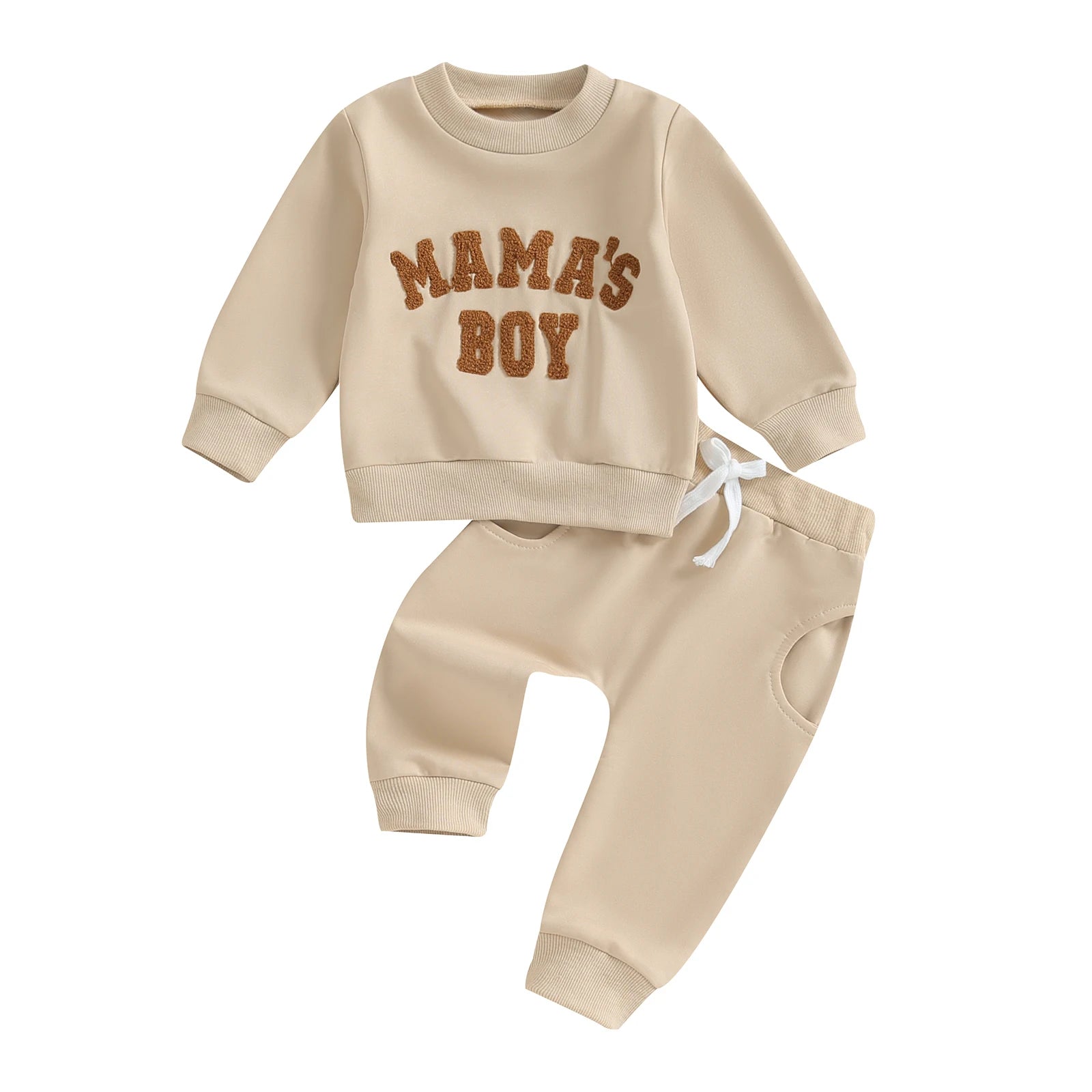 Cool Baby Boy Clothes – Embroidered Sweatshirt & Pocket Pants Set - Kid Zone