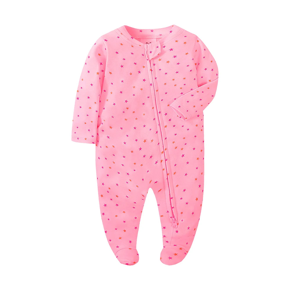 Organic Newborn Clothes – Soft Cotton Zip-Up Baby Bodysuit - Kid Zone