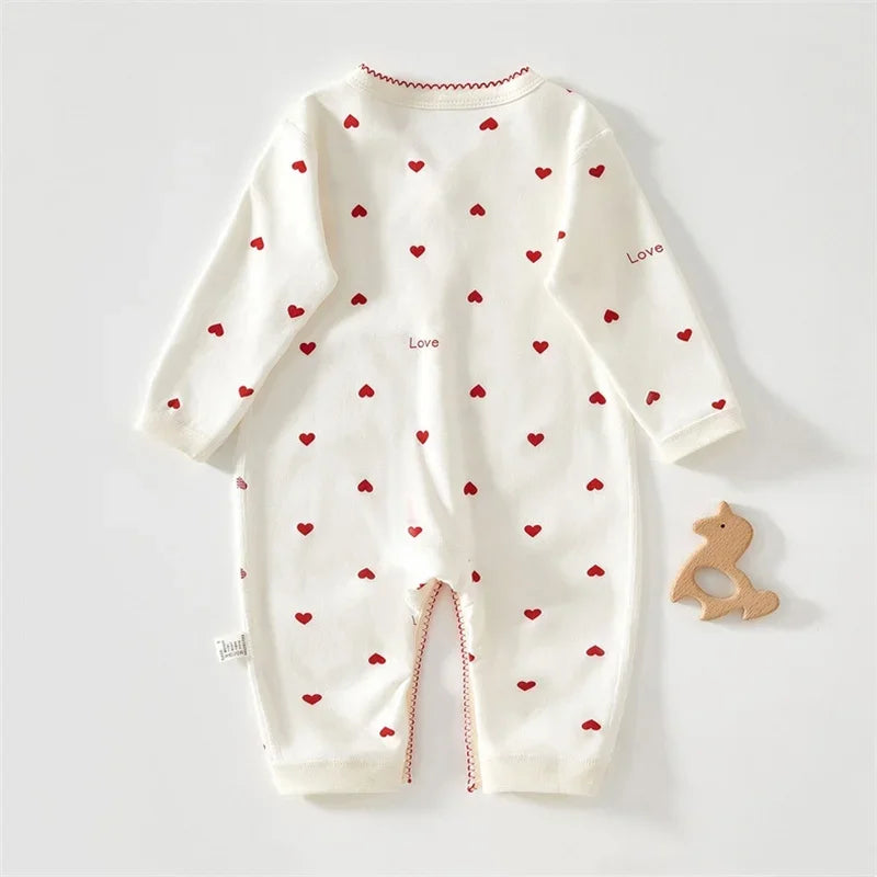 Newborn Baby Girl Clothes – Long-Sleeve Cotton Romper with Cute Fall Print - Kid Zone