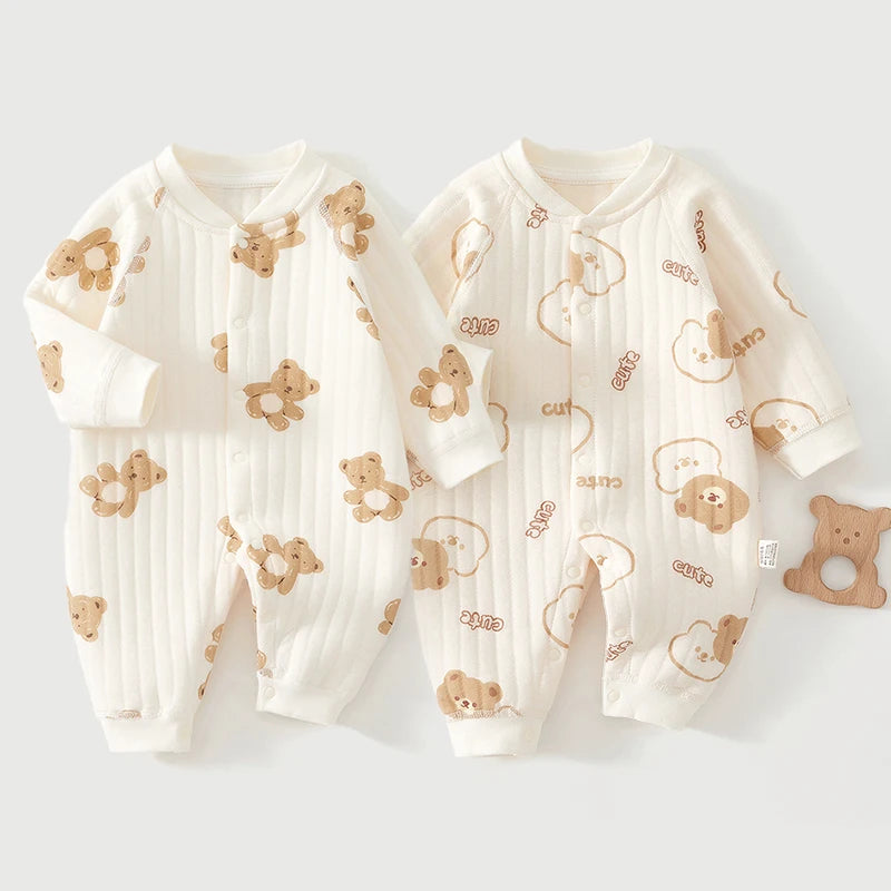 Newborn Winter Clothes – Soft Baby Bodysuit with Cute Print - Kid Zone