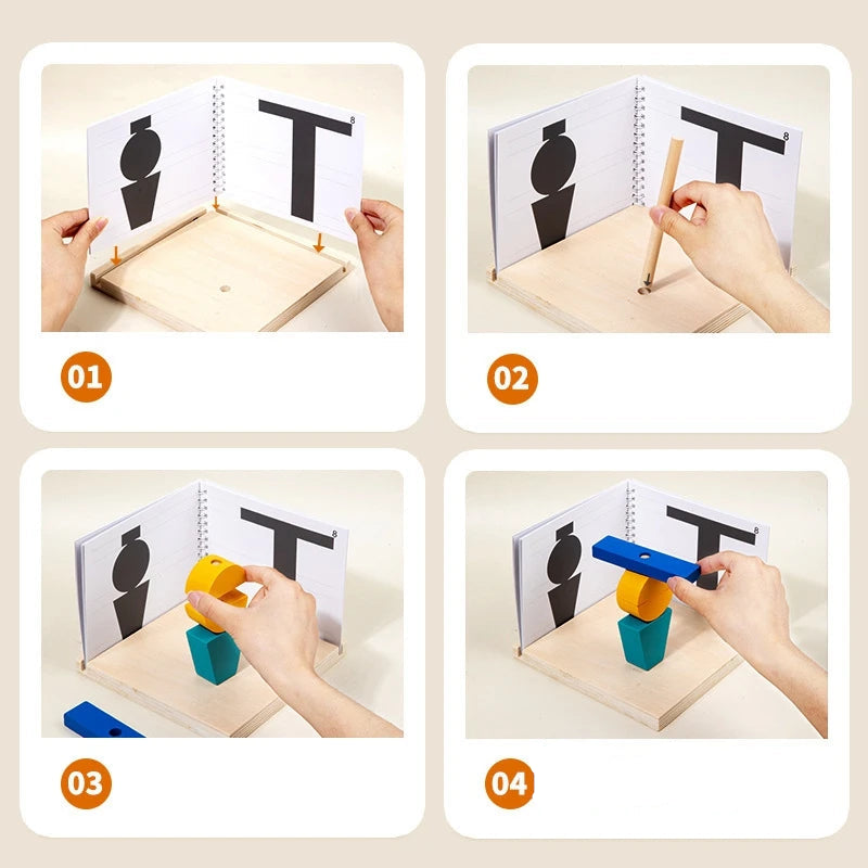 3D Wooden Blocks Puzzle Set – Montessori Wooden Educational Toys for Kids - Kid Zone