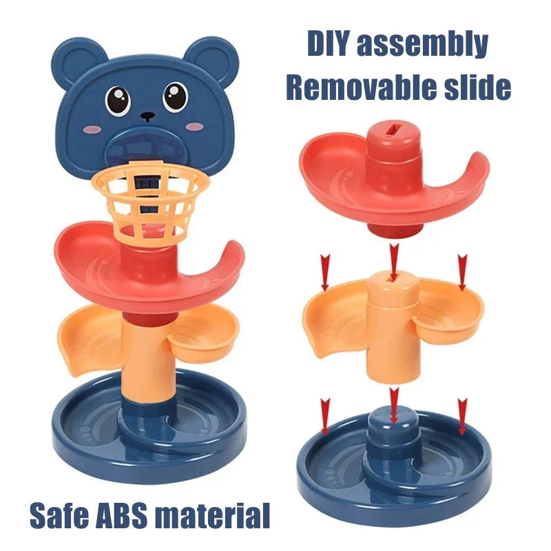 Montessori Ball Drop Tower – Rotating Track Development Toy for Toddlers - Kid Zone